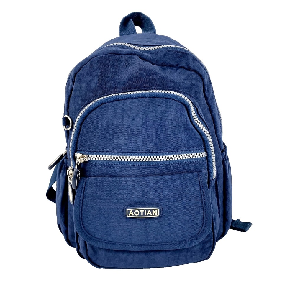 AOTIAN Backpack Navy Blue Nylon Small Many Pockets Fade Proof LKNU